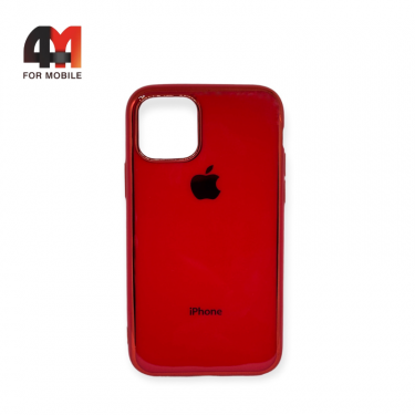 Чехол Iphone 11 Pro силиконовый, глянцевый с логотипом, красного цвета