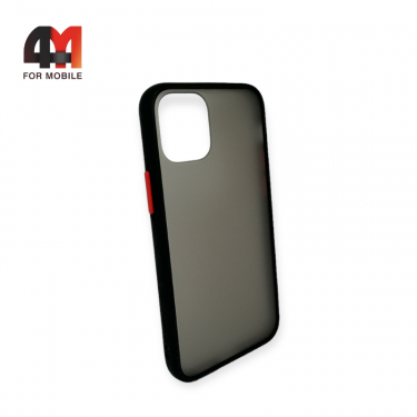 Чехол Iphone 12 Mini пластиковый с усиленной рамкой, черного цвета