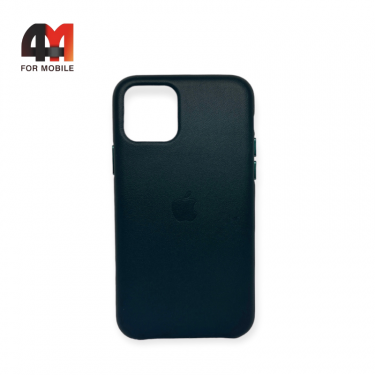 Чехол Iphone 11 Pro пластиковый, Leather Case, Forest green