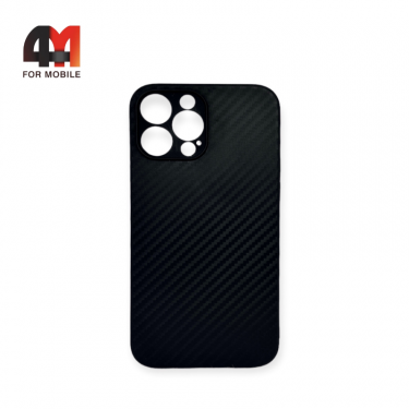 Чехол Iphone 13 Pro Max силиконовый, карбон, черного цвета