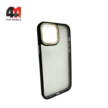 Чехол Iphone 13 пластиковый с усиленной рамкой, золотого цвета, New Case
