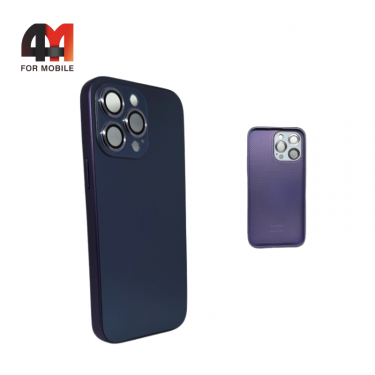 Чехол Iphone 11 Pro пластиковый, Glass case, фиолетового цвета