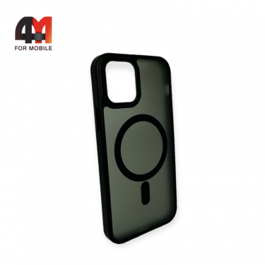 Чехол Iphone 15 Plus пластиковый с усиленной рамкой + MagSafe, черного цвета, Protective Case