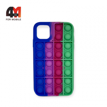 Чехол Iphone 12 Pro Max силиконовый, pop it, голубого цвета
