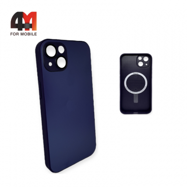 Чехол Iphone 15 Plus пластиковый, Glass Case + MagSafe, фиолетового цвета