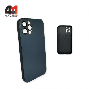 Чехол Iphone 13 Pro Max пластиковый, Glass case, темно-серого цвета