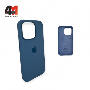 Чехол Iphone 15 Pro Silicone Case Premium + MagSafe, Winter Blue