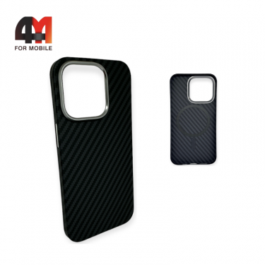 Чехол Iphone 14 Pro Max кевлар + MagSafe, черного цвета