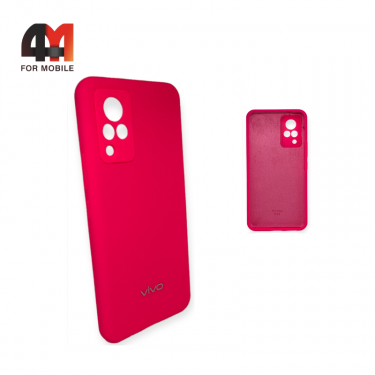 Чехол Vivo V21 4G/5G Silicone Case, ярко-розового цвета