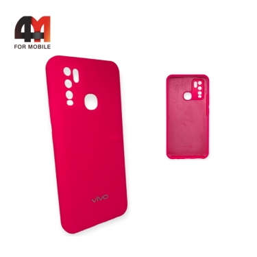 Чехол Vivo Y30/Y50 Silicone Case, ярко-розового цвета