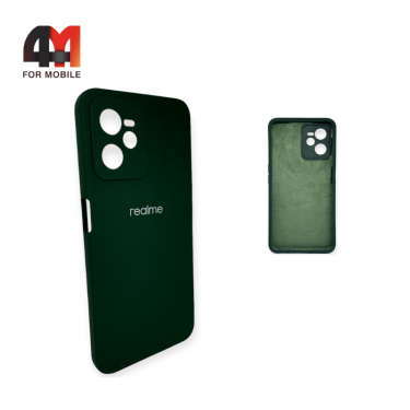 Чехол Realme C35 Silicone Case, темно-зеленого цвета