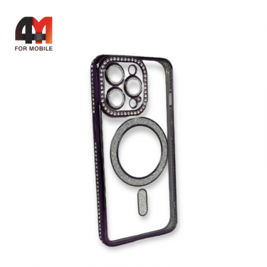 Чехол Iphone 14 Pro Max силиконовый с MagSafe, фиолетового цвета, Creative Case