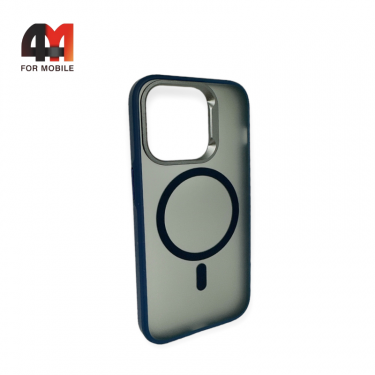 Чехол Iphone 14 пластиковый с MagSafe, синего цвета, Hicool